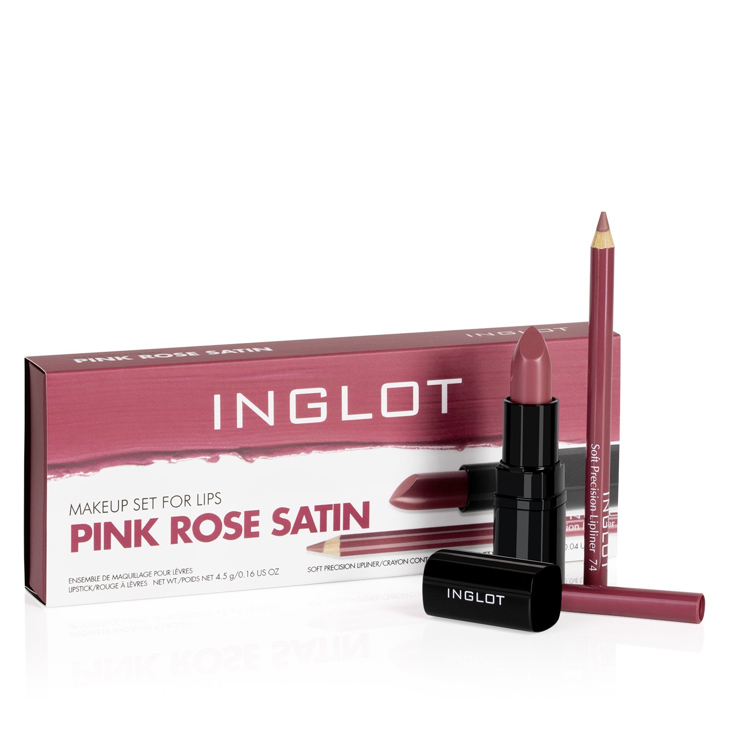 Makeup Set For Lips Pink Rose Satin