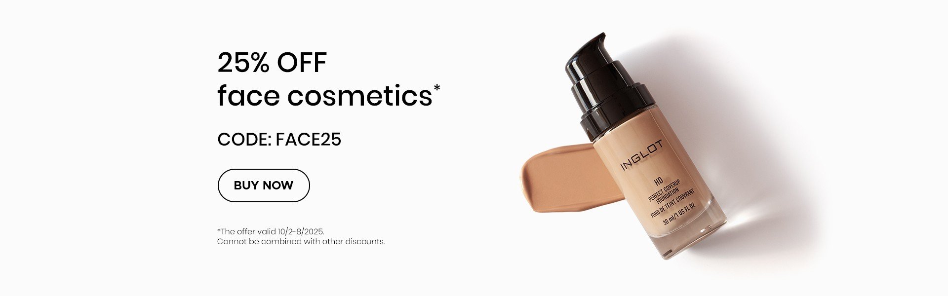 25% off face cosmetics